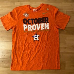 Nike Houston Astros Shirt Mens Large Orange October Proven 2017 World Series